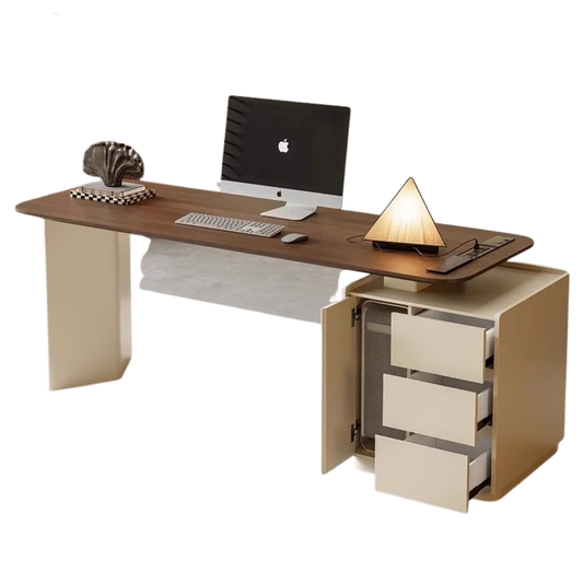 Bureau en bois multi-rangements et minimaliste