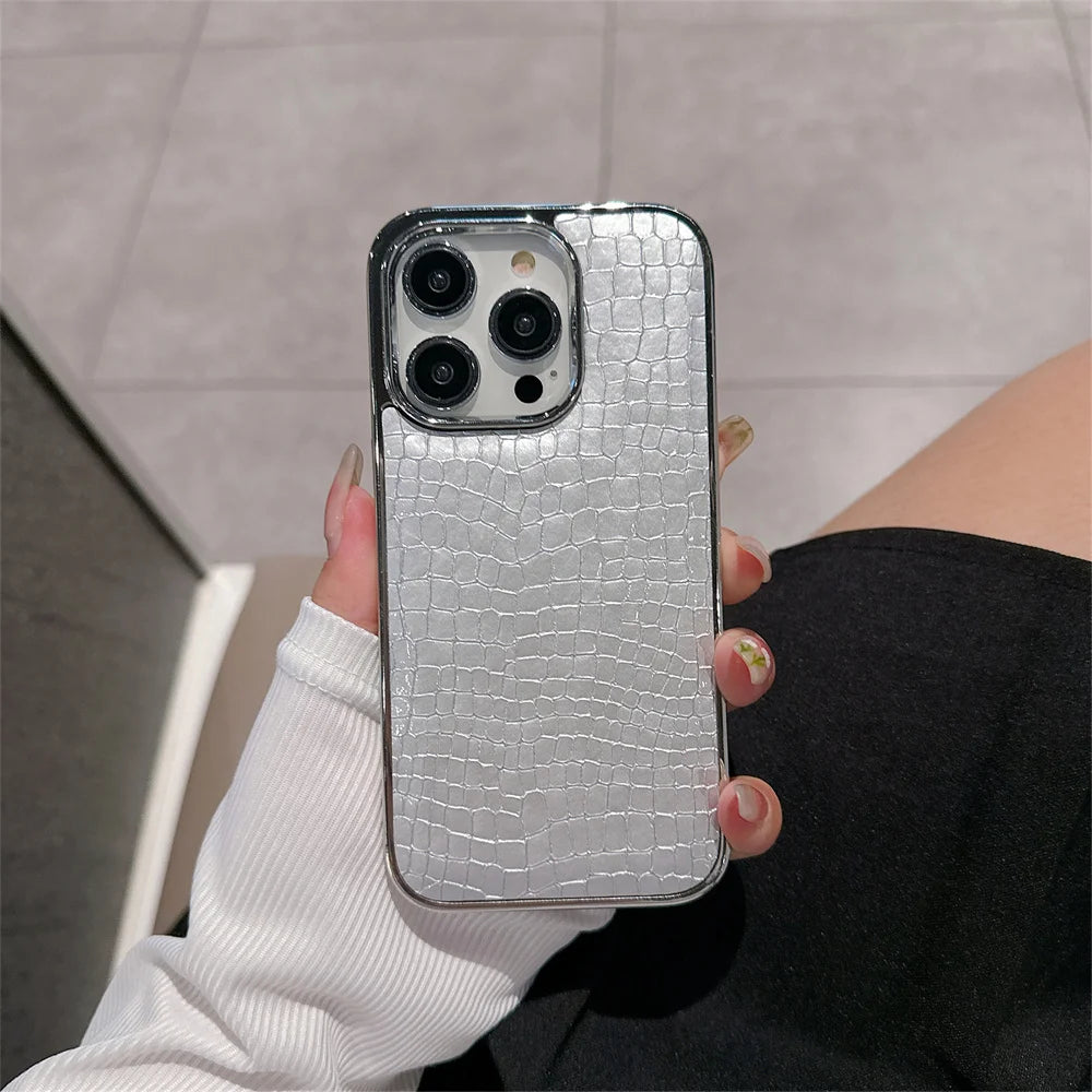 Coque de téléphone style croco