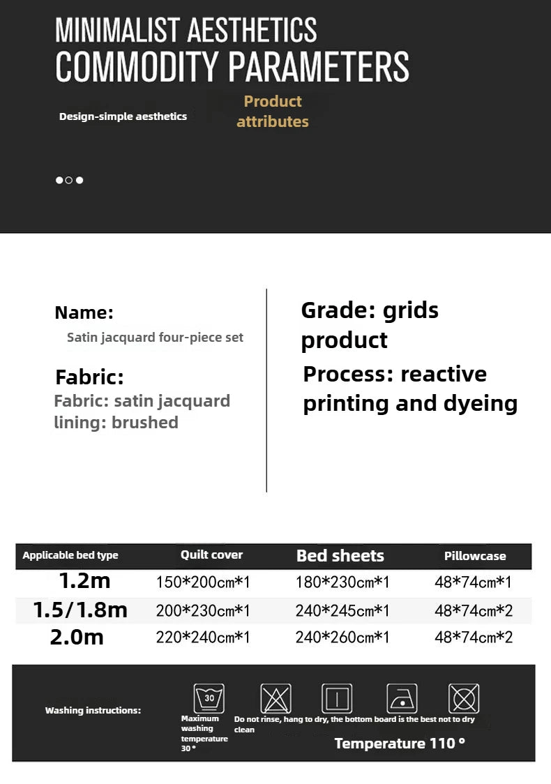 Juego de cuatro piezas de jacquard de satén europeo 2025, funda de edredón de encaje pulido, sábana, juego de cama de alta gama