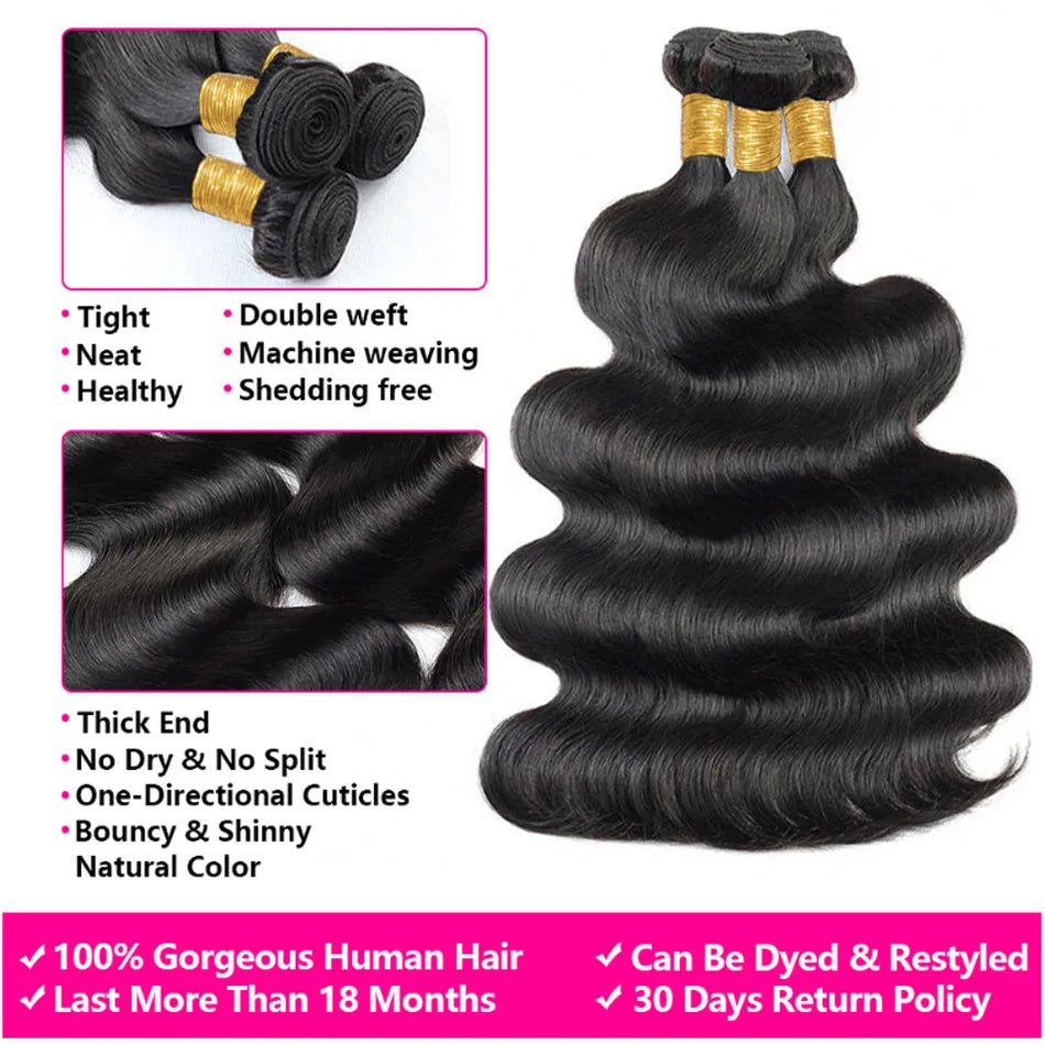 Extensions "Body Wave" Raw Hair