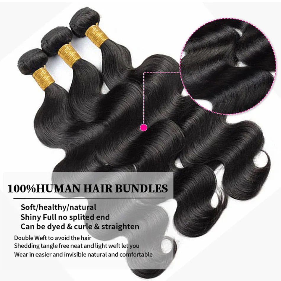 Extensions "Body Wave" Raw Hair
