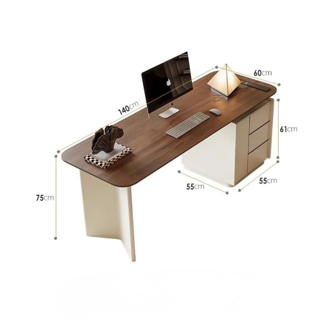 Bureau en bois multi-rangements et minimaliste