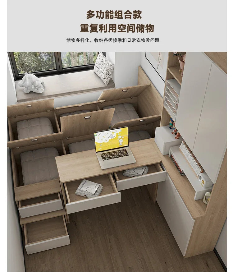 Tatami avec bureau et bibliothèque pour petit appartement