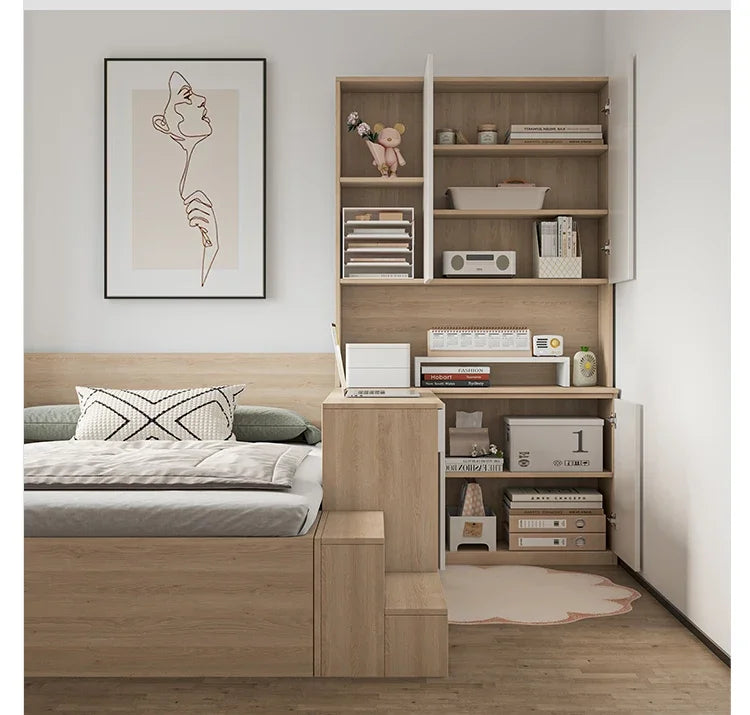 Tatami avec bureau et bibliothèque pour petit appartement