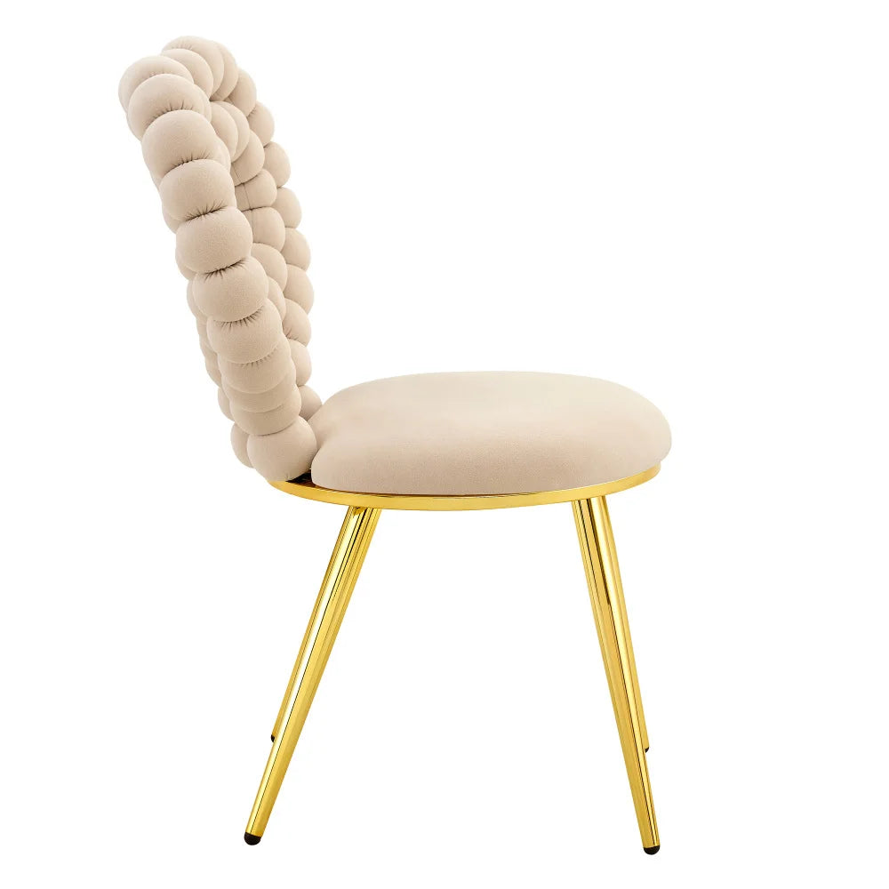 2 chaises avec dossier en coeur beige