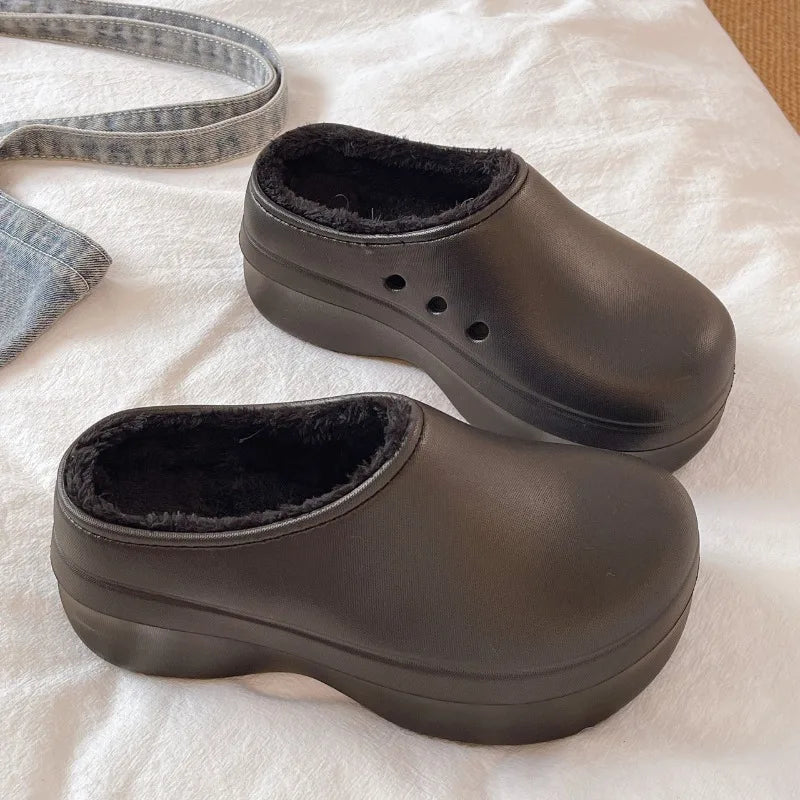 Chaussons à Plateforme moderne et fourrés