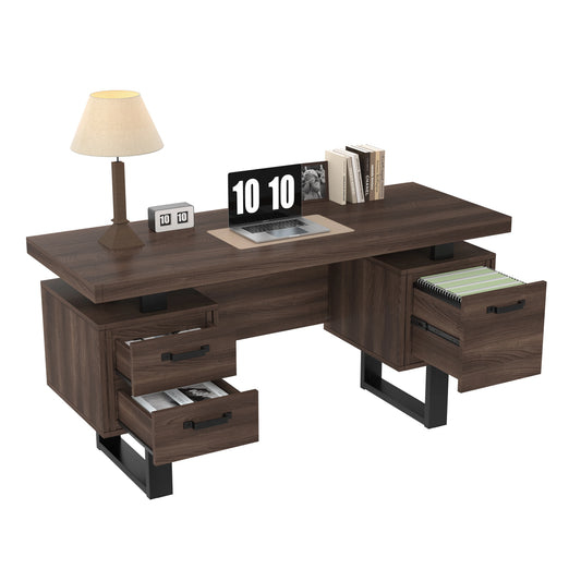 Bureau en bois moderne au finition métal