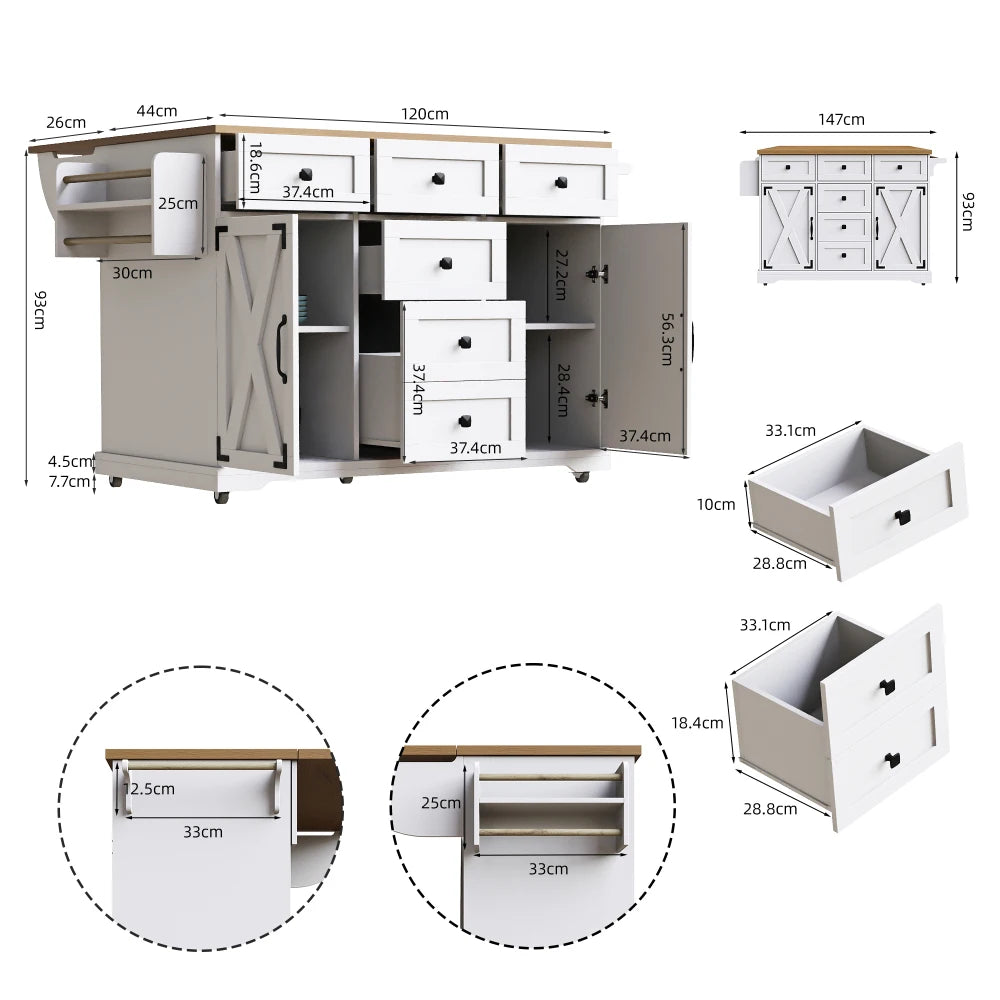 Ilo de cuisine multi-fonctionnel pour petit appartement