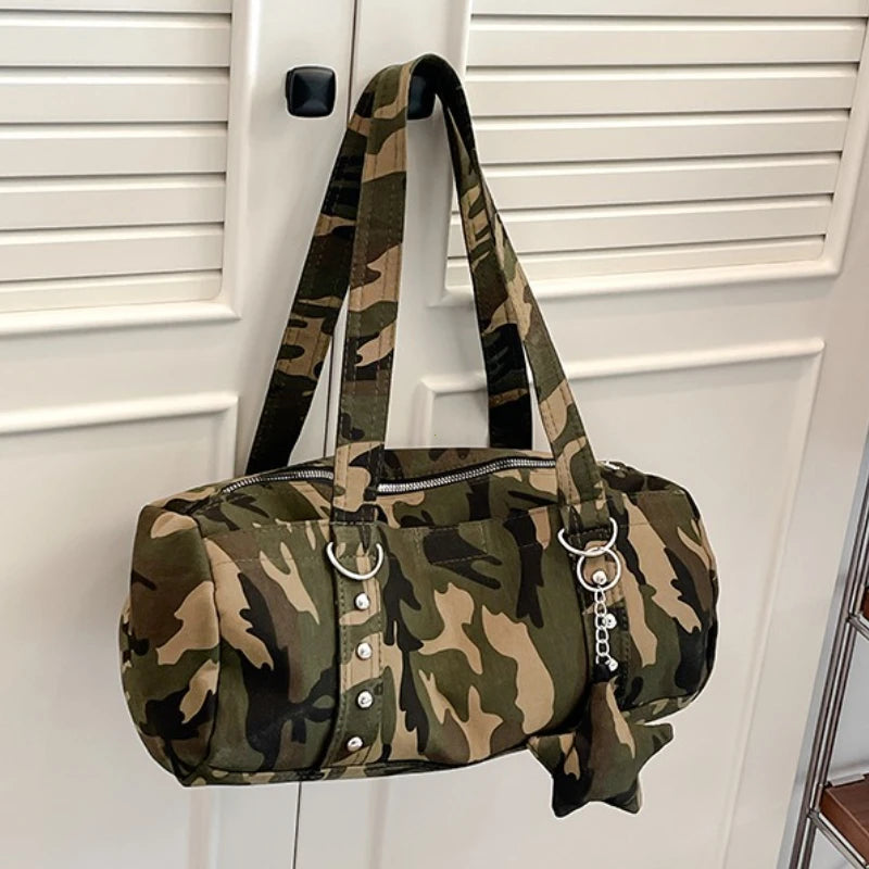Sac bandoulière rond à motifs