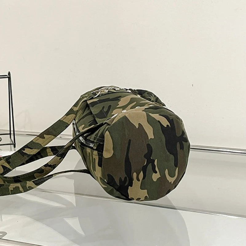 Sac bandoulière rond à motifs