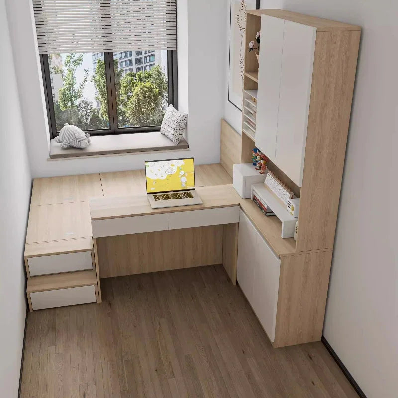 Tatami avec bureau et bibliothèque pour petit appartement