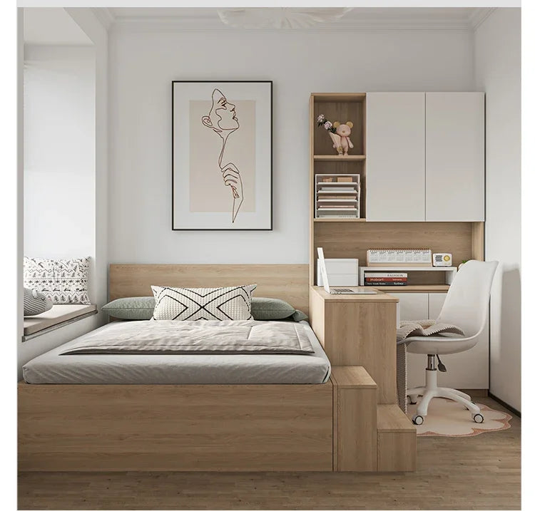 Tatami avec bureau et bibliothèque pour petit appartement