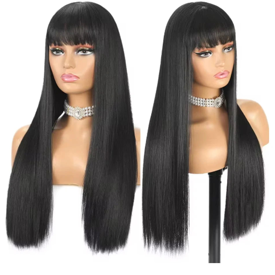 Perruque Human Hair avec Frange