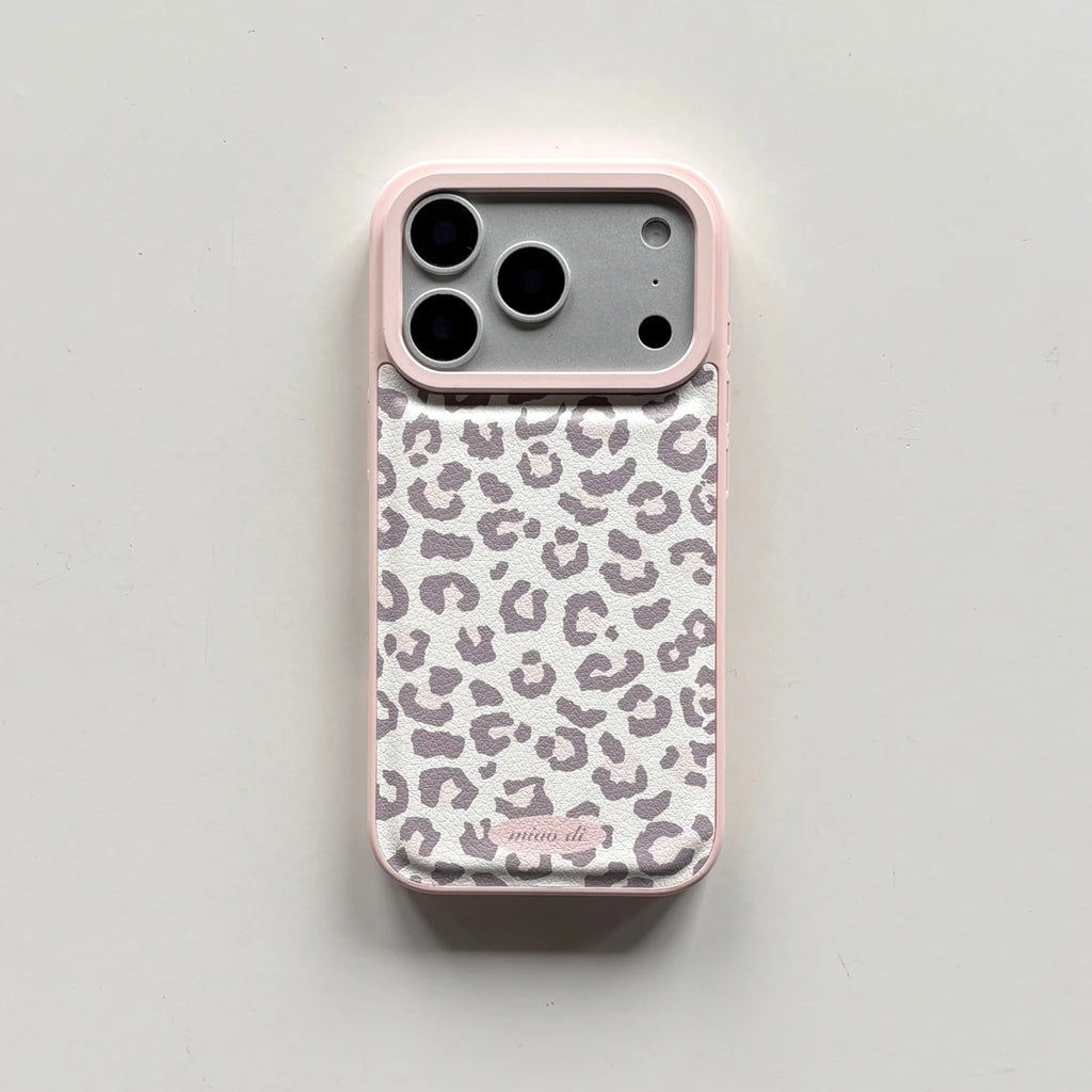 Coque de téléphone motif léopard rose