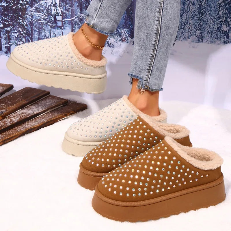 Chaussons intérieur cotton avec des strass