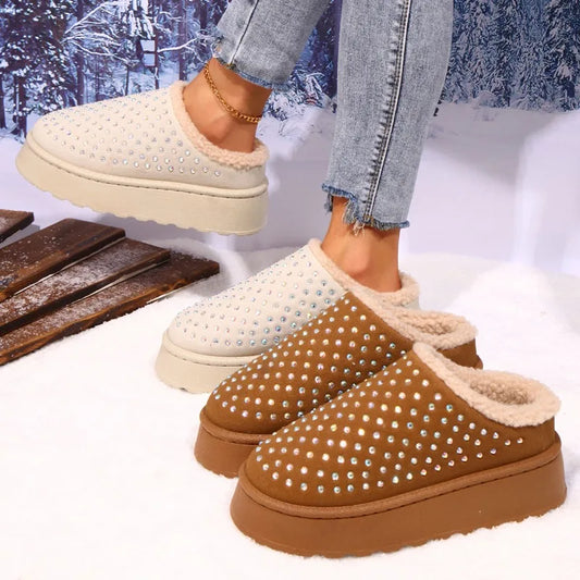 Chaussons intérieur cotton avec des strass