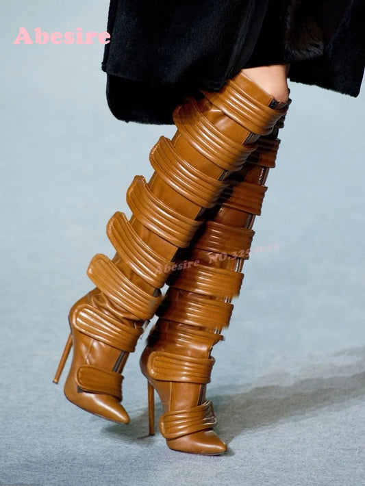Bottes Pointés à Talon style "Romain"