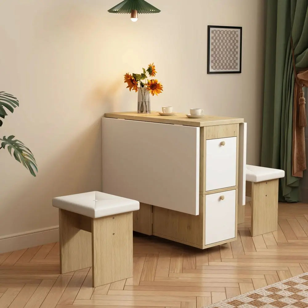 Meuble Muti-fonctionnel en bois avec chaises et rangements