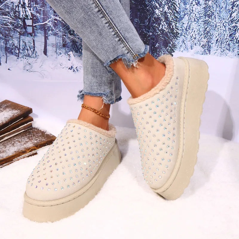 Chaussons intérieur cotton avec des strass