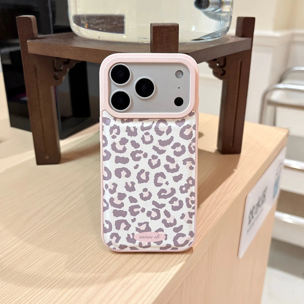 Coque de téléphone motif léopard rose