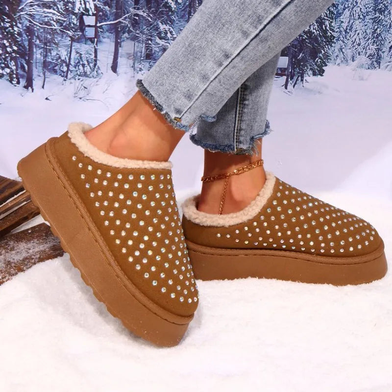 Chaussons intérieur cotton avec des strass