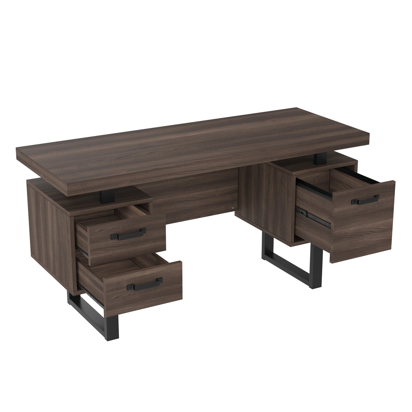 Bureau en bois moderne au finition métal