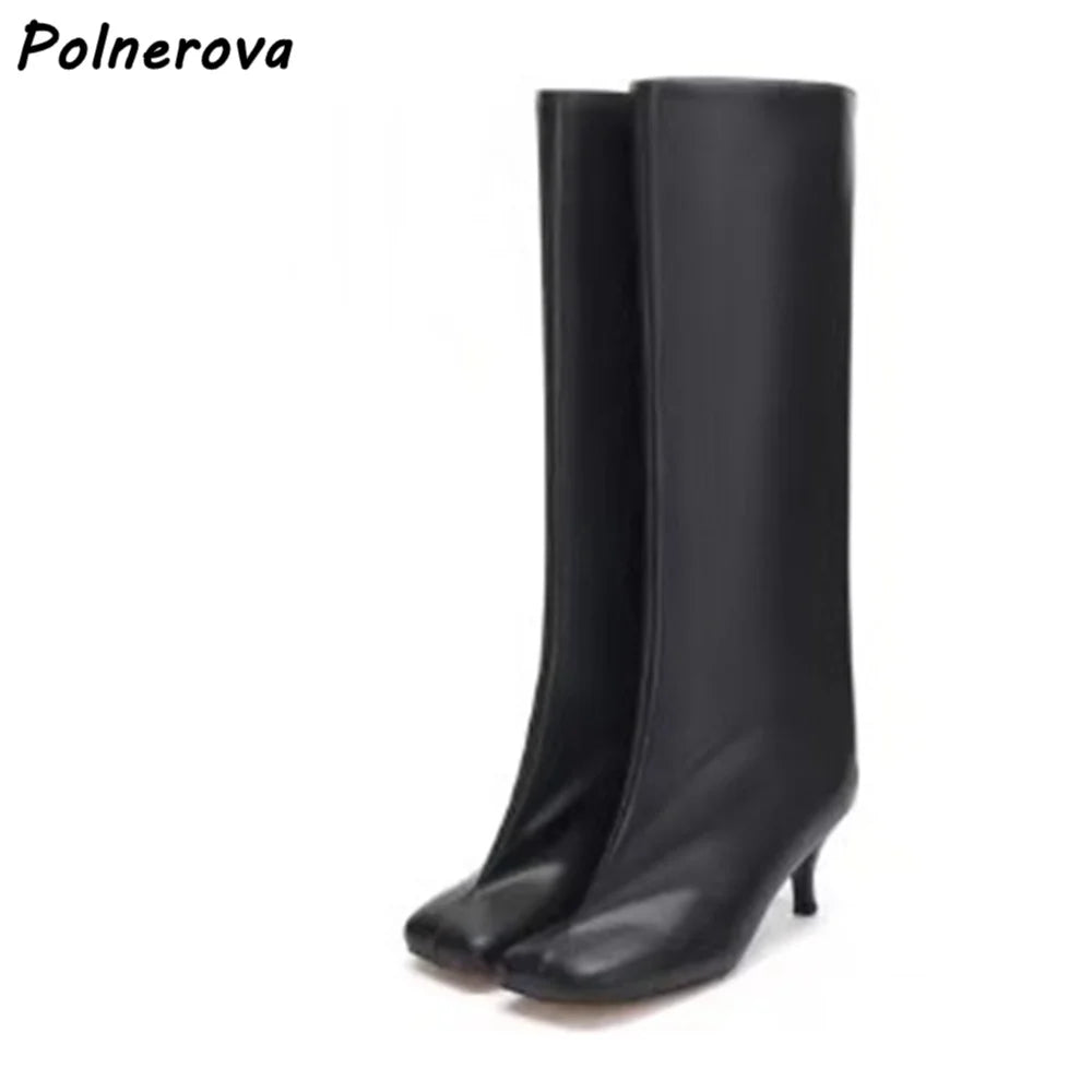 Bottes à taille hautes en daim