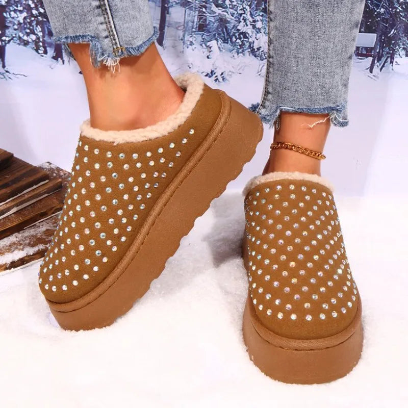 Chaussons intérieur cotton avec des strass