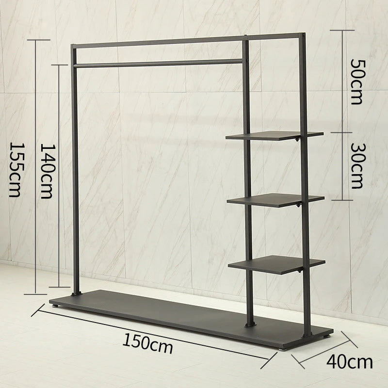 Porte vêtements avec étagères