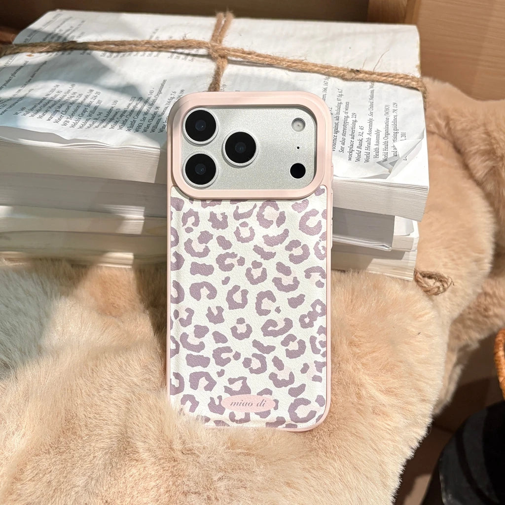 Coque de téléphone motif léopard rose
