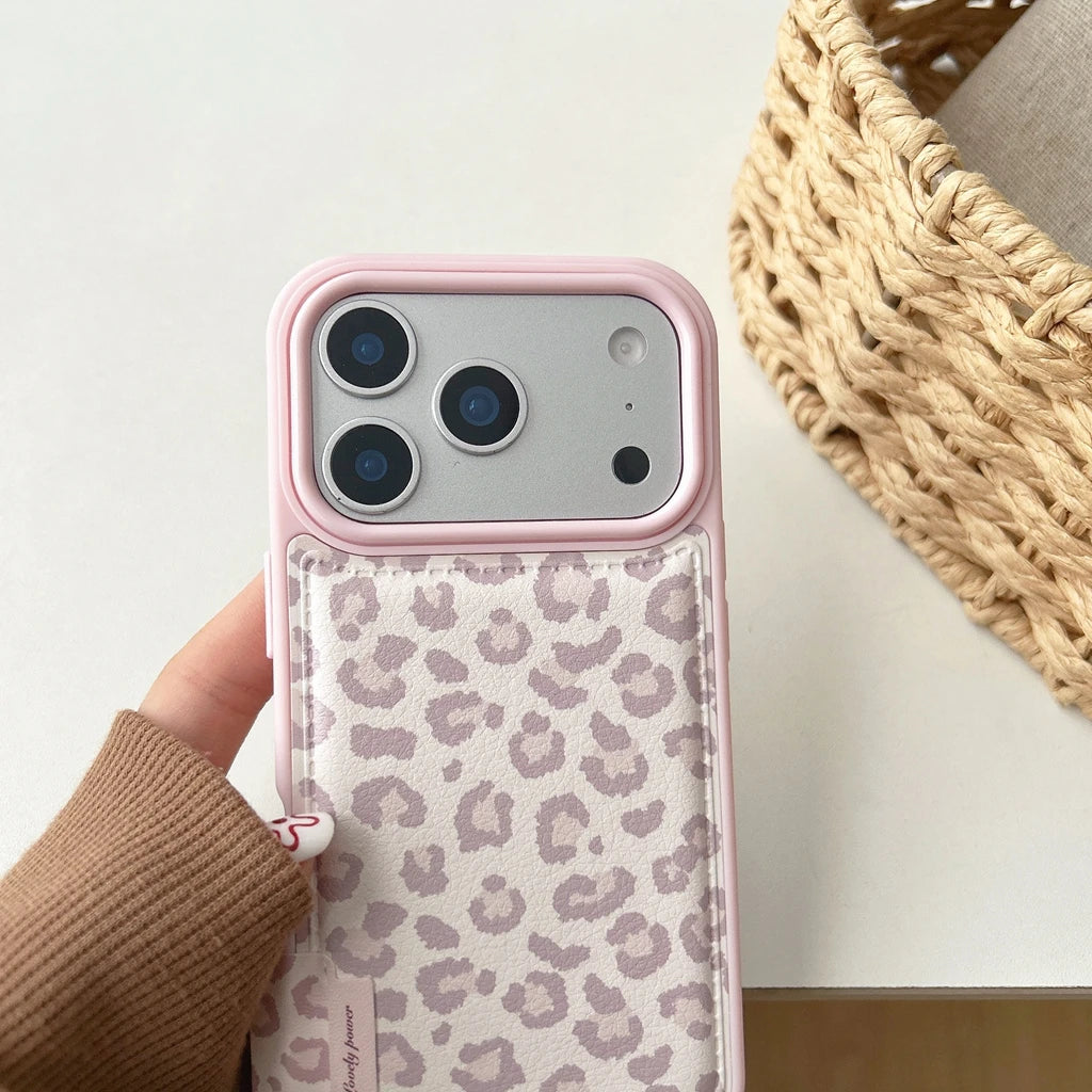 Coque de téléphone motif léopard rose