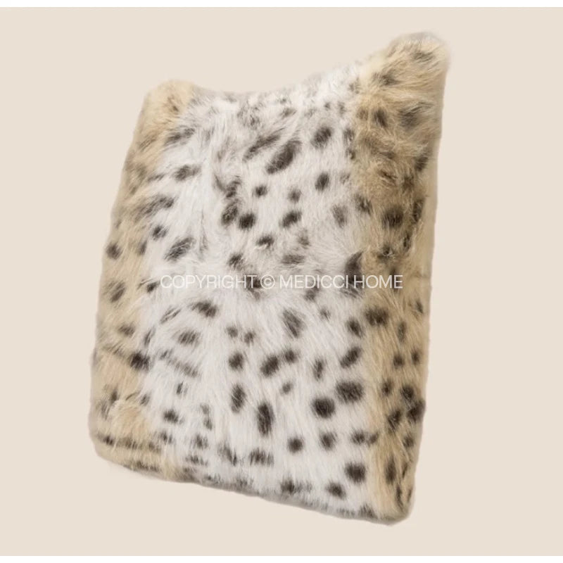 Medicci Home Coussin Fourrure Léopard
