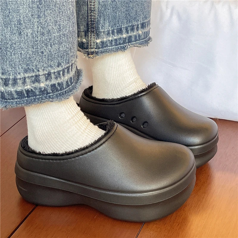 Chaussons à Plateforme moderne et fourrés