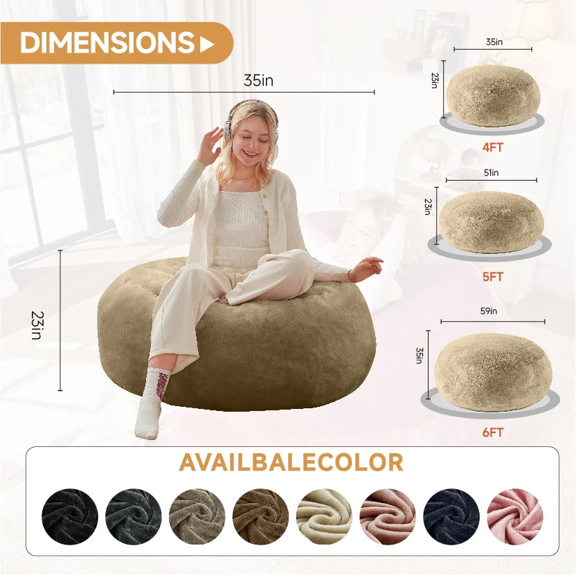 Grand Pouf comfortable de 90cm