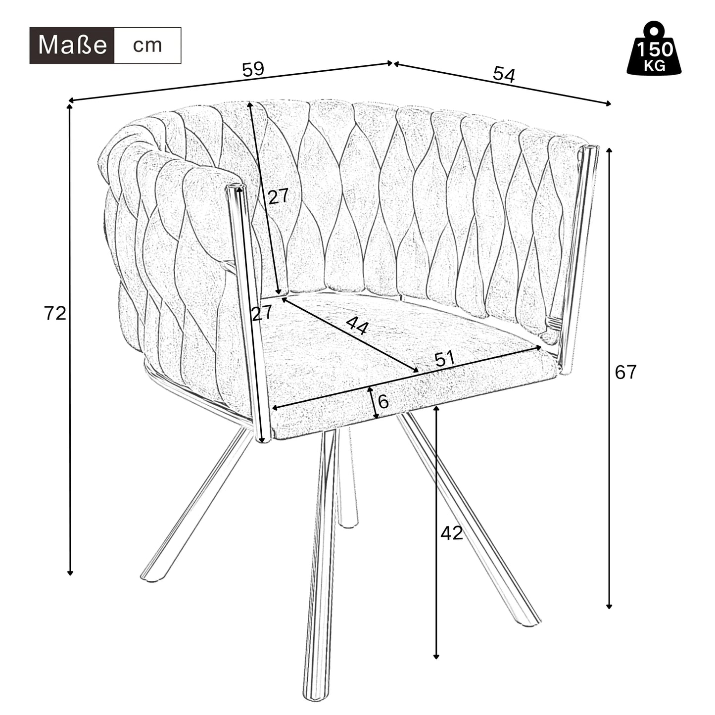 4 chaises en velours