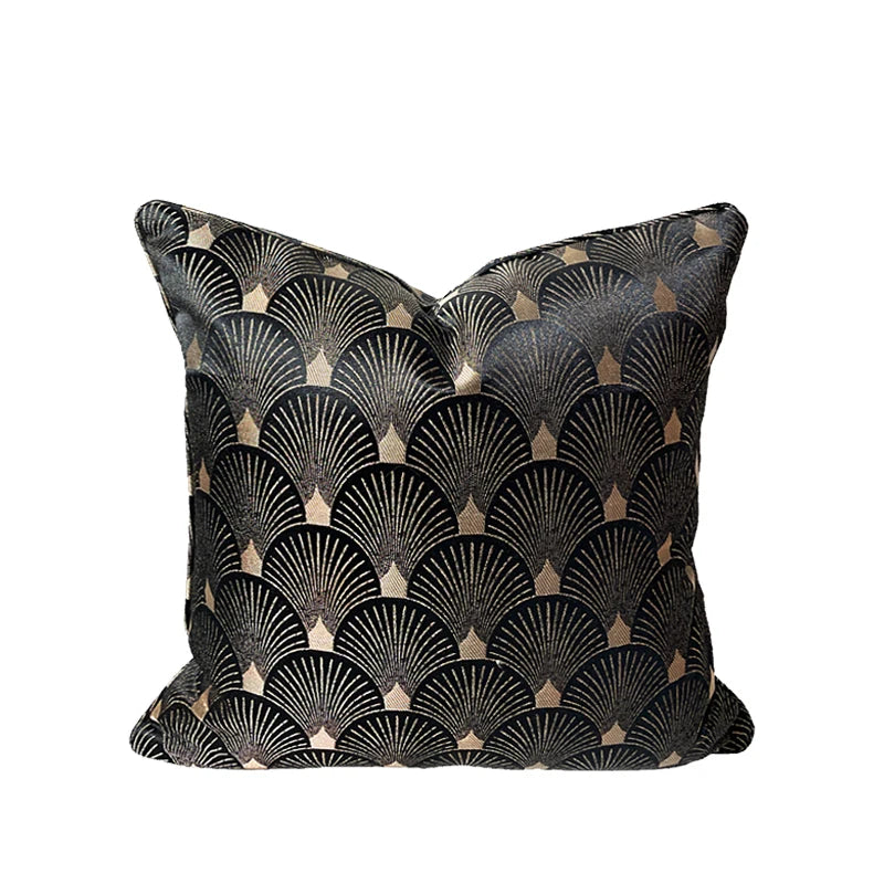 DAVINRICH - Funda de cojín de piel de zorro auténtica 100 % negra y marrón, estilo vintage americano, de lujo, 45 x 45 cm, para sofá de salón