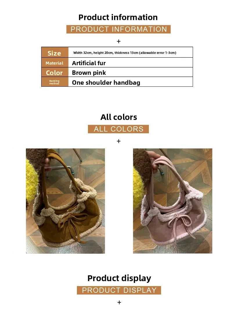Sac à main cute avec fourrure