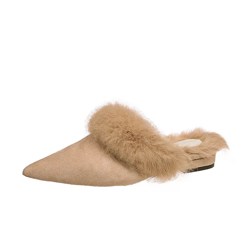 Chaussons pointus avec fluffy end