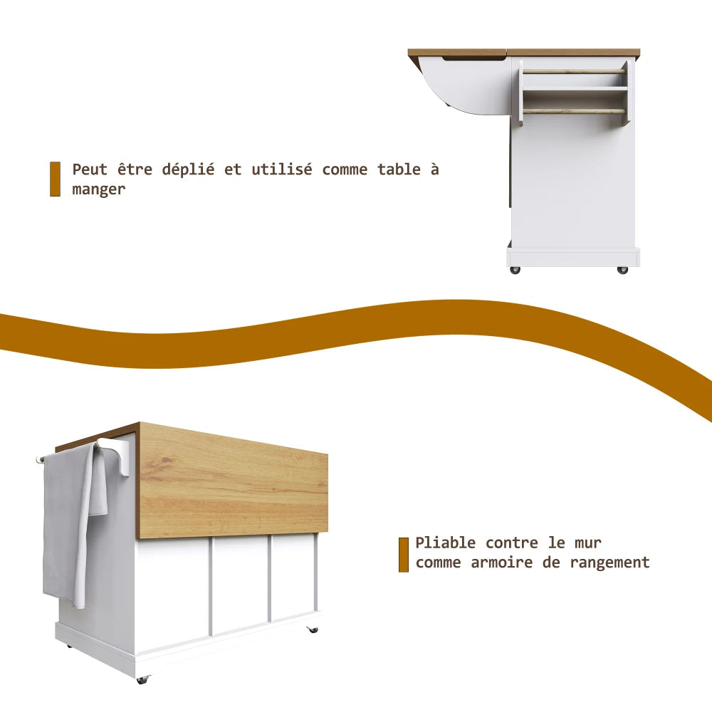 Ilo de cuisine multi-fonctionnel pour petit appartement