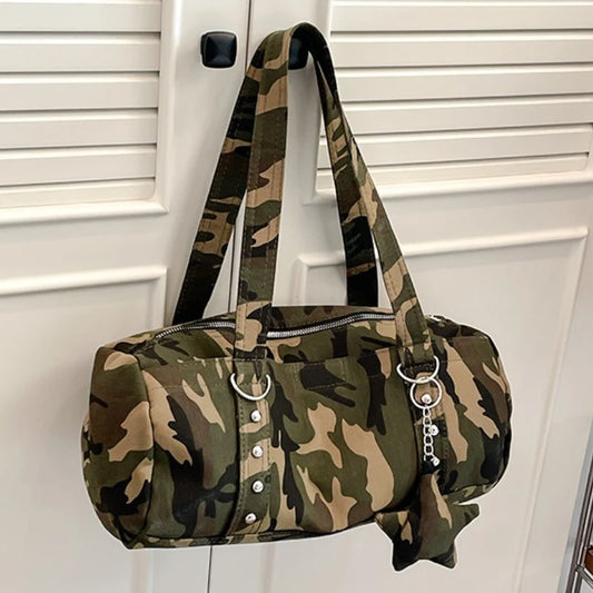 Sac bandoulière rond à motifs