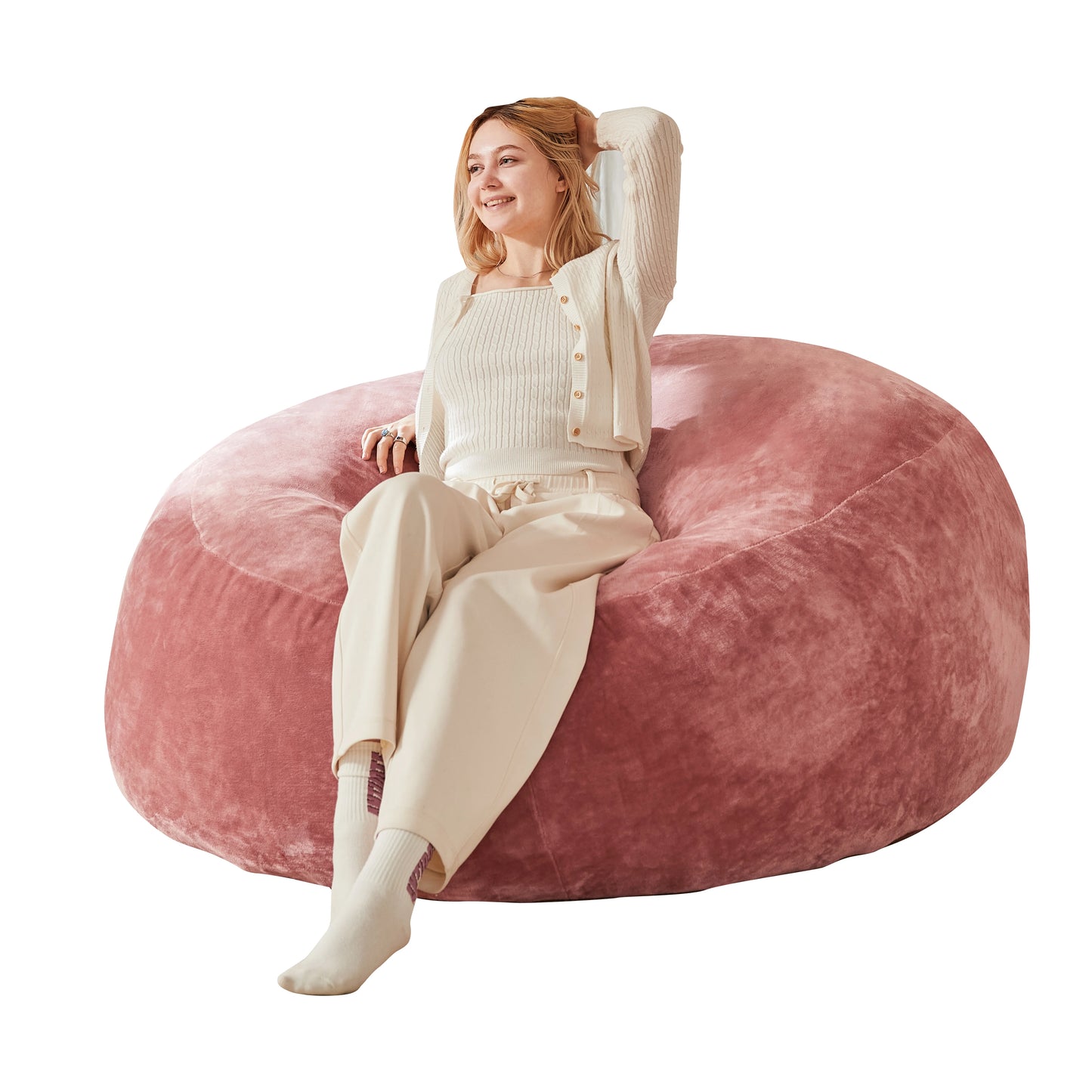 Grand Pouf comfortable de 90cm