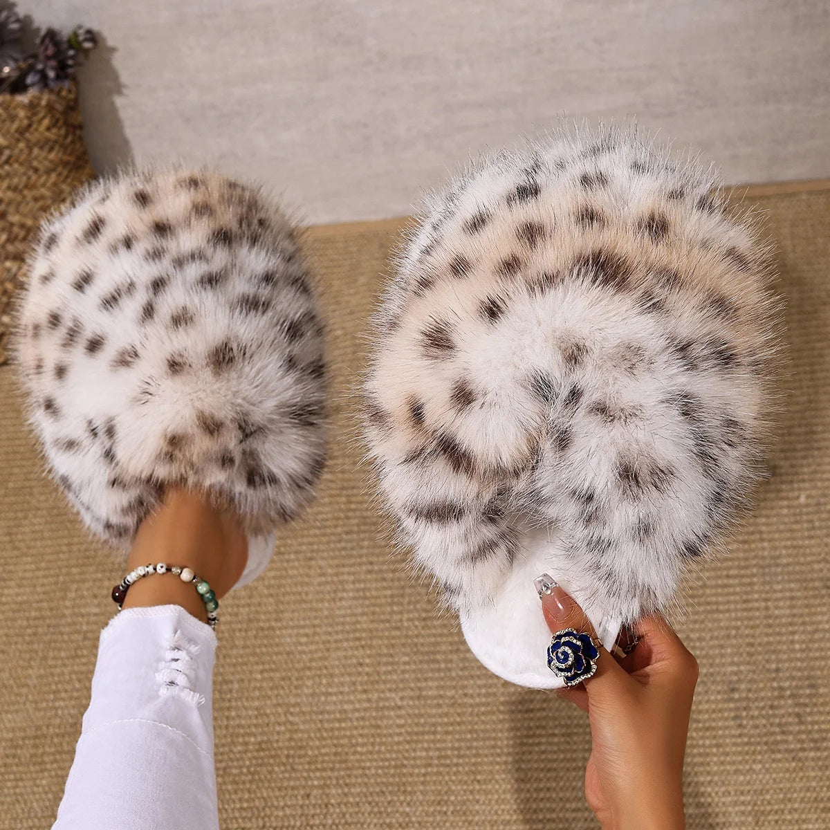 Chaussons Léopard Cozy