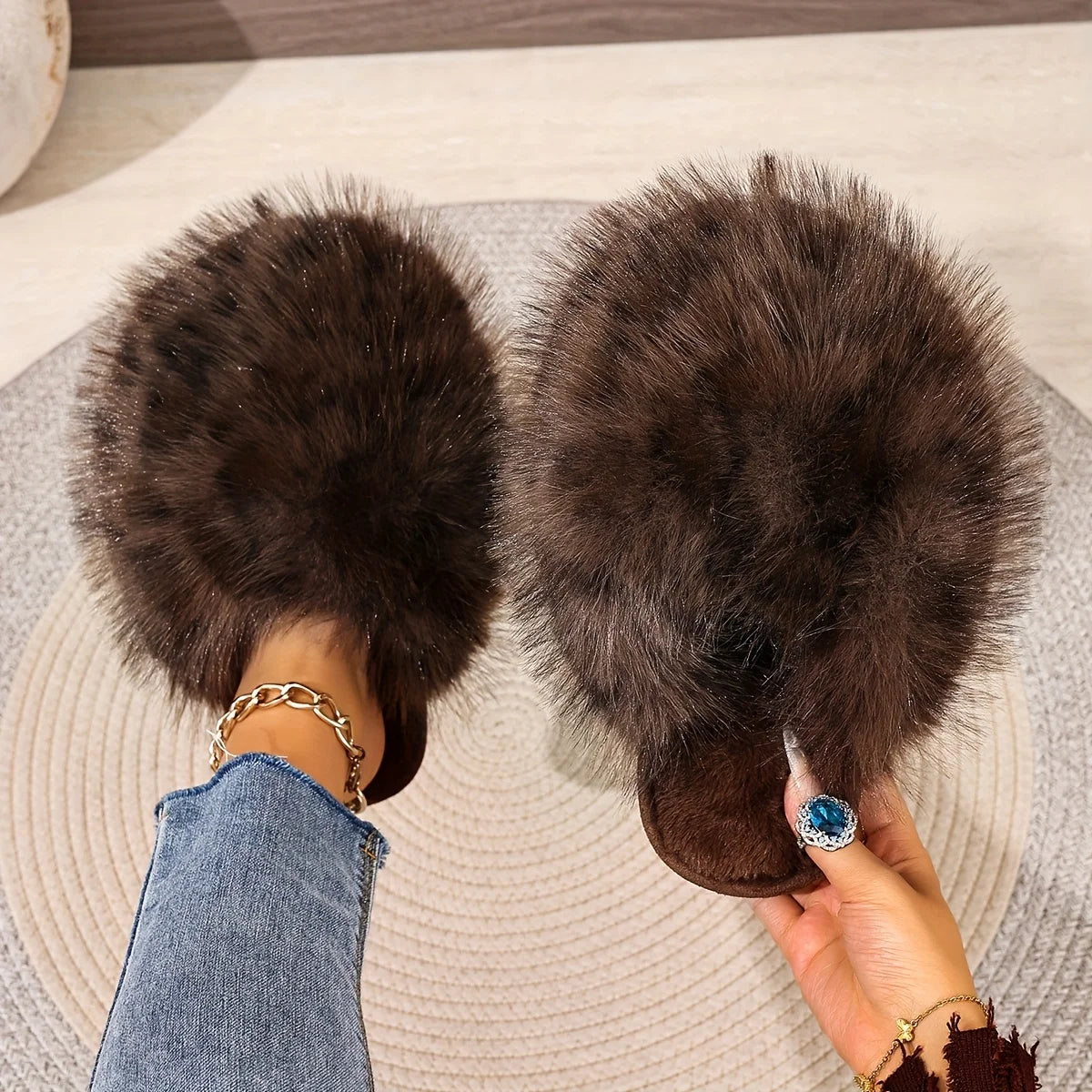 Chaussons Léopard Cozy
