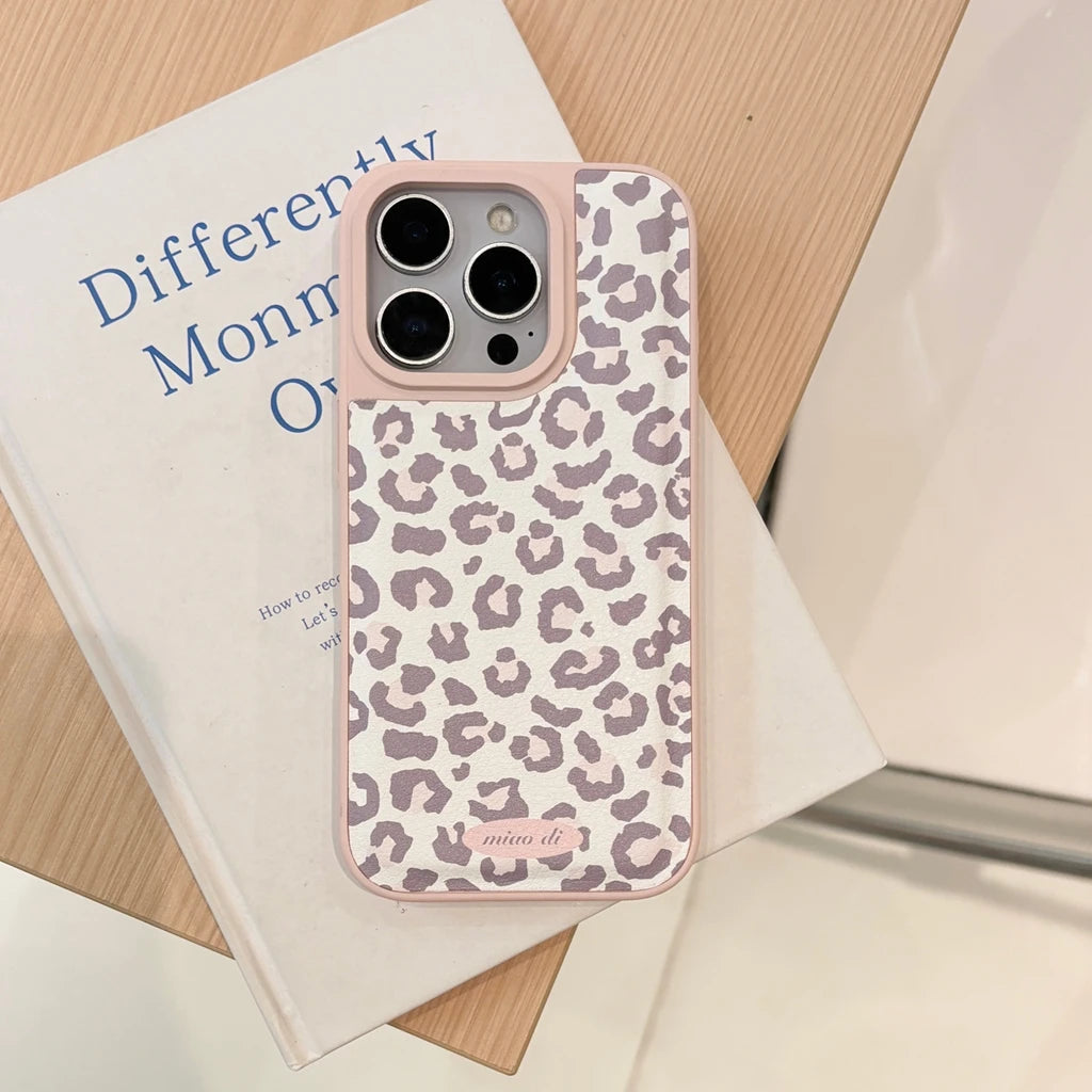 Coque de téléphone motif léopard rose