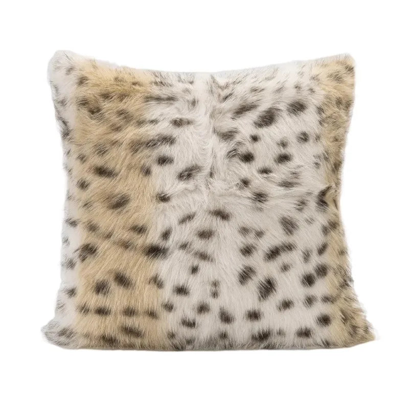 Medicci Home Coussin Fourrure Léopard