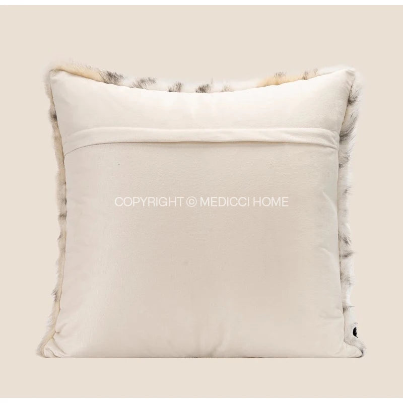 Medicci Home Coussin Fourrure Léopard