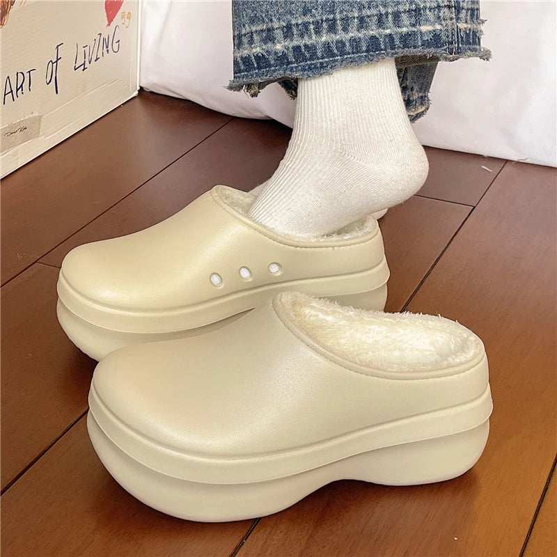 Chaussons à Plateforme moderne et fourrés