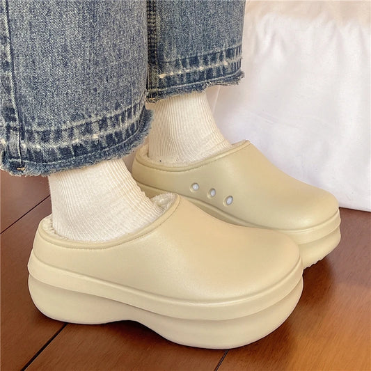 Chaussons à Plateforme moderne et fourrés