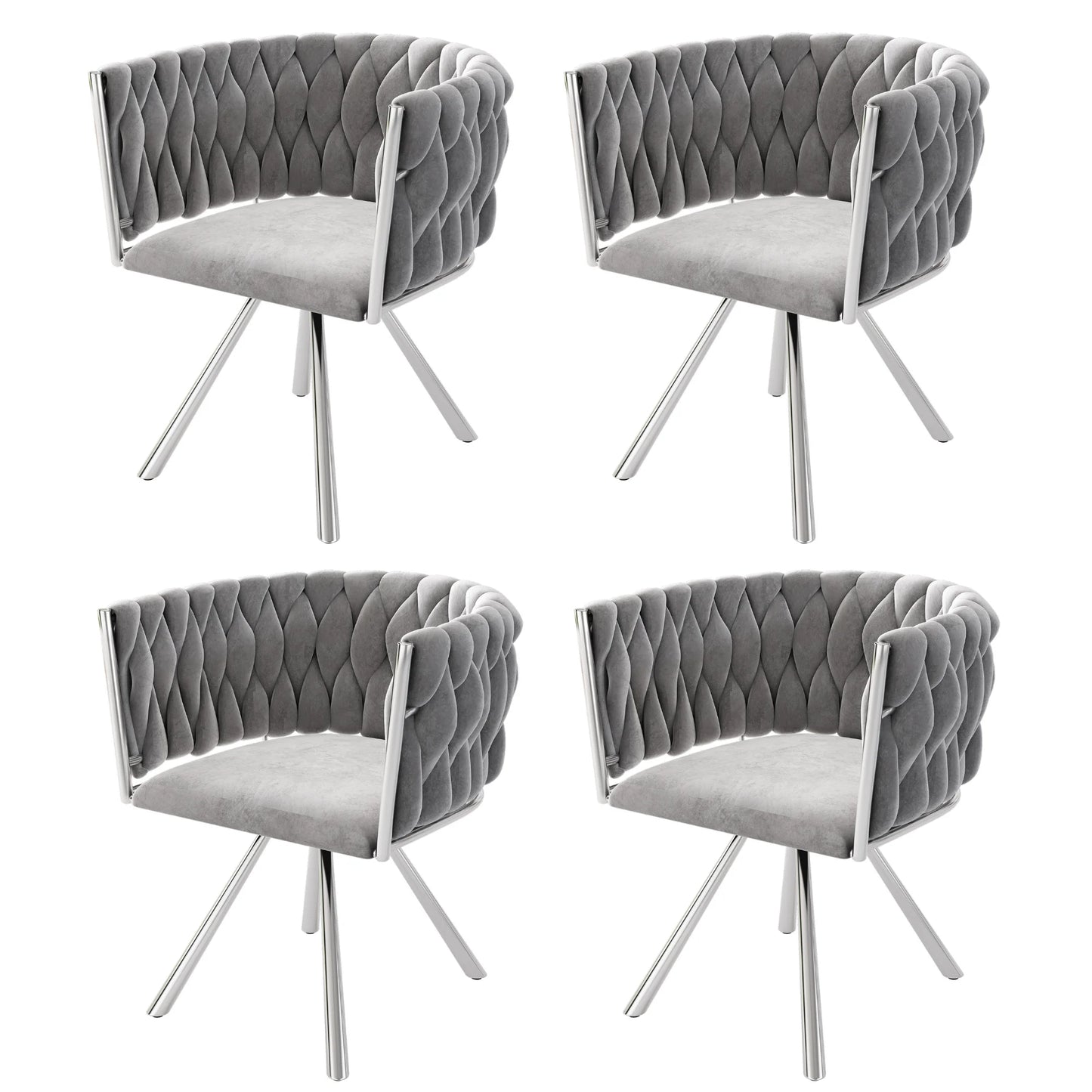 4 chaises en velours
