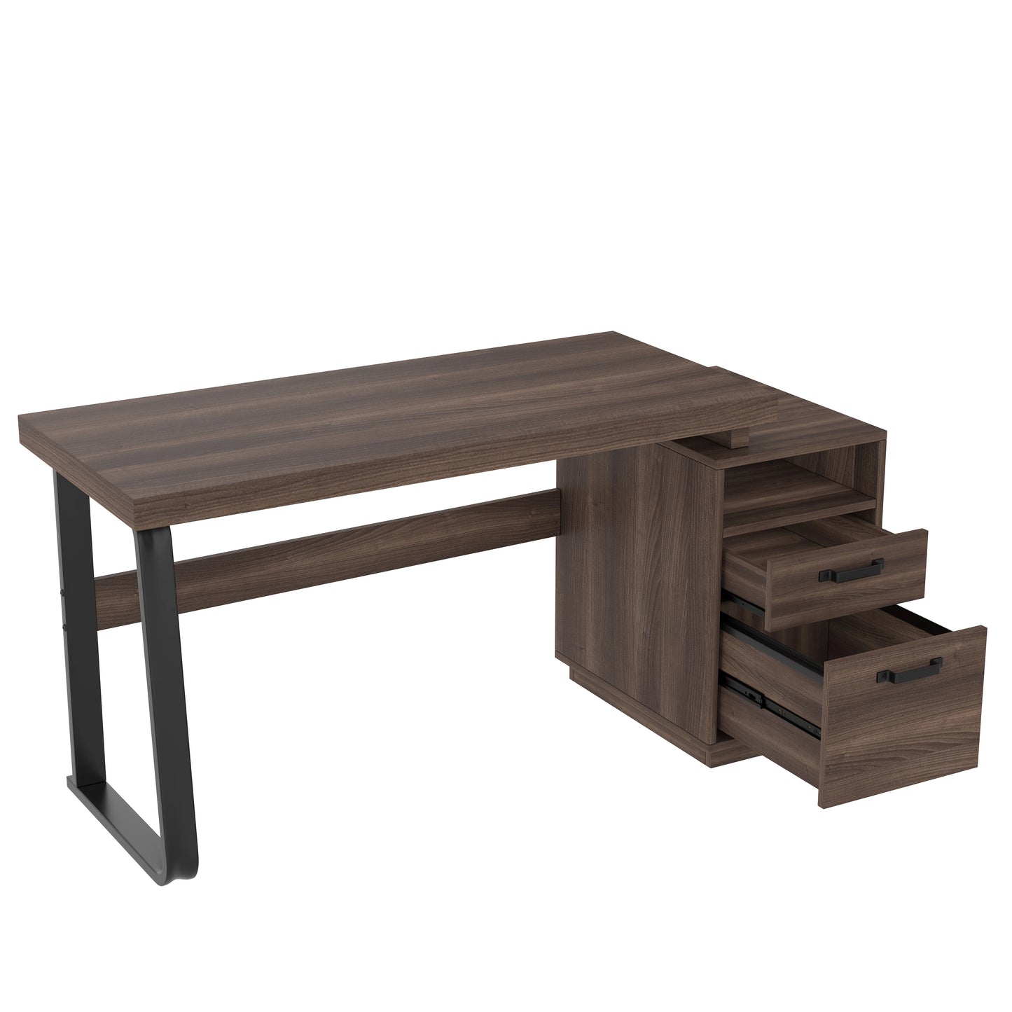 Bureau en bois moderne au finition métal